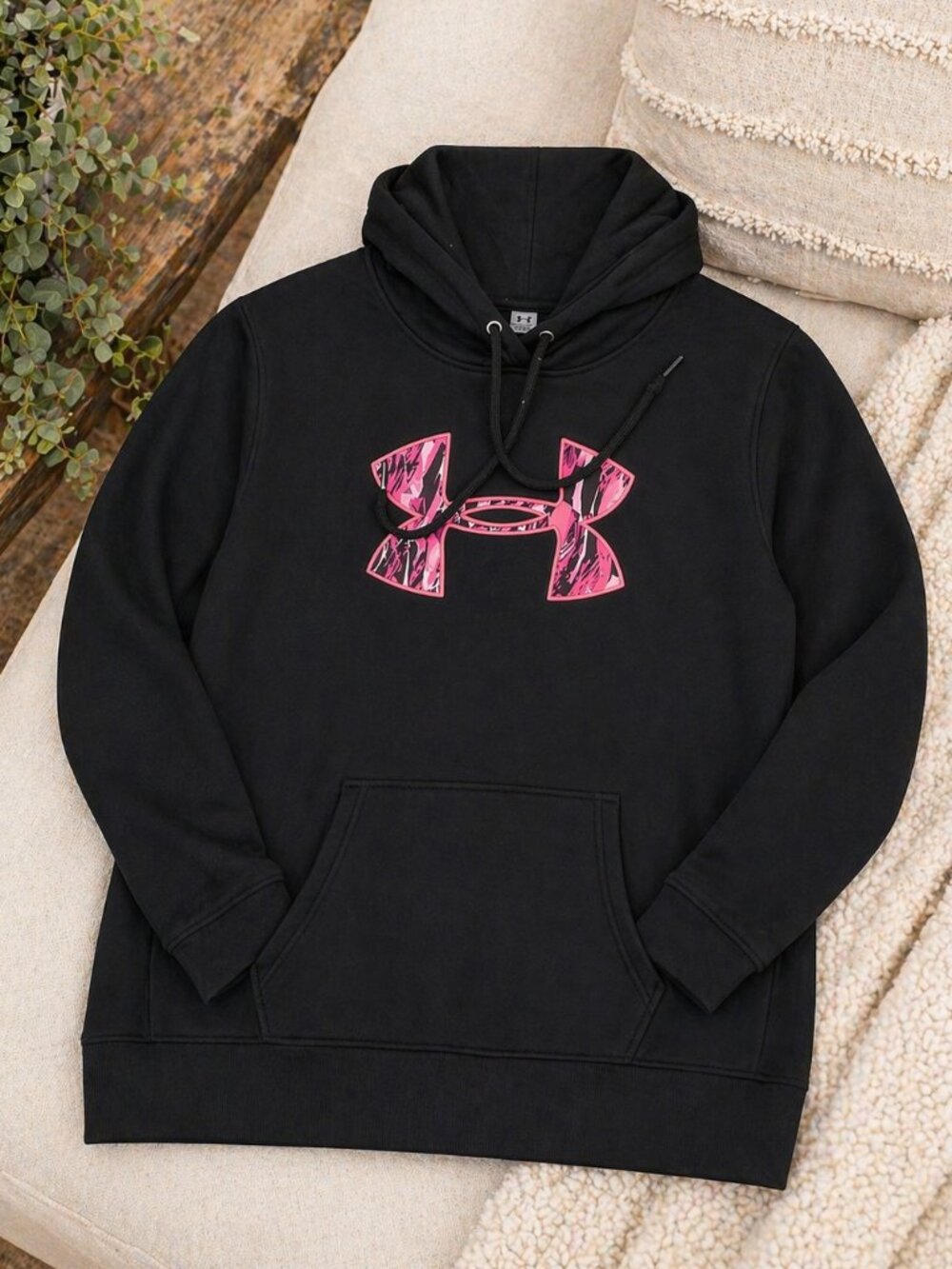 Under Armour | Women's Black Power in Pink Logo Hoodie or Sweatshirt | Size M